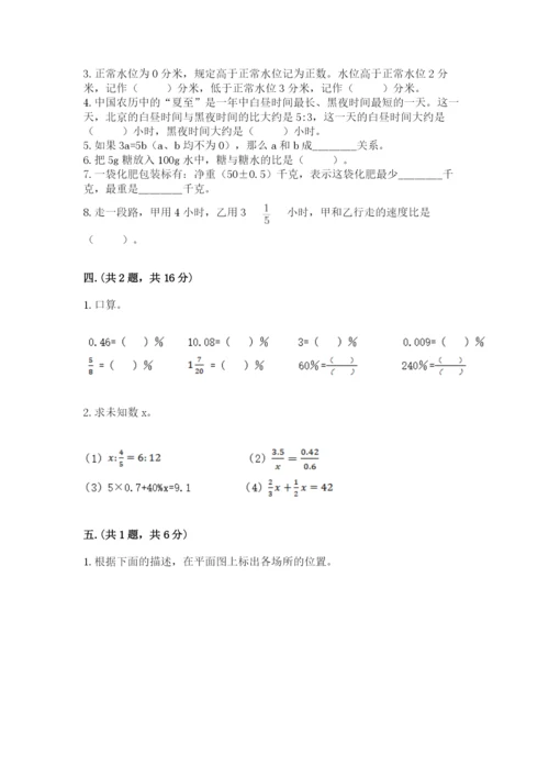 小学六年级数学摸底考试题及完整答案（全优）.docx