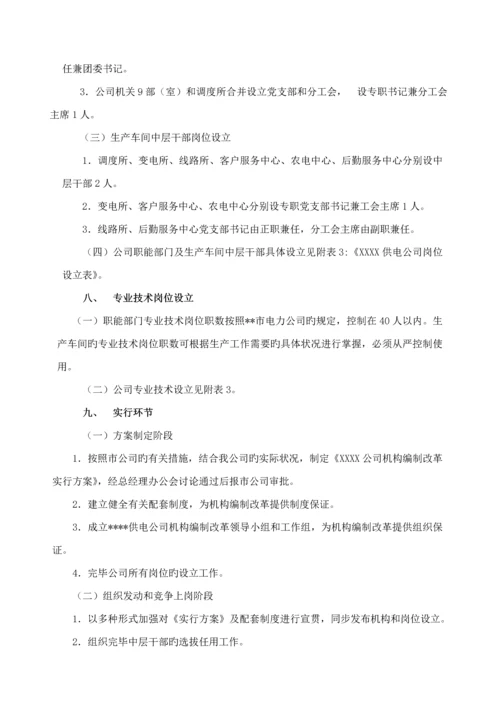 供电公司机构改革实施专题方案.docx