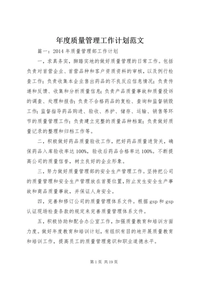 年度质量管理工作计划范文.docx