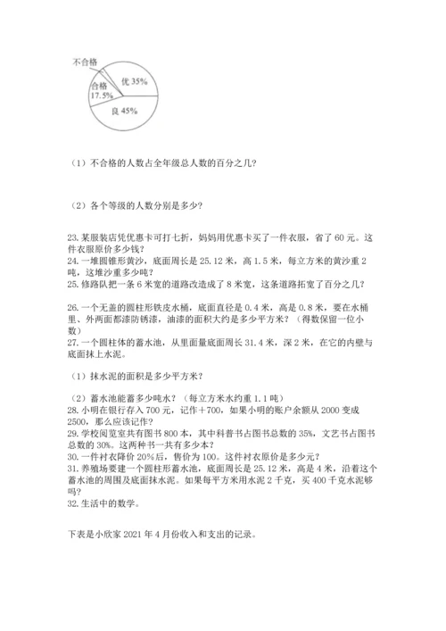 六年级小升初数学应用题50道（满分必刷）.docx