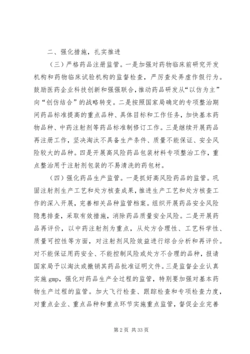 药品安全专项整治工作实施方案的意见.docx