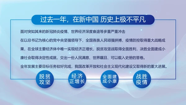 蓝色党建党支部年终工作总结PPT党课