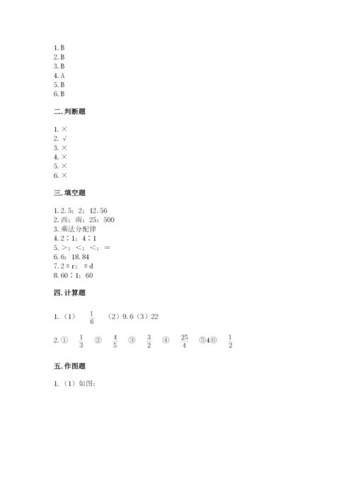 六年级上册数学期末测试卷附答案【夺分金卷】.docx