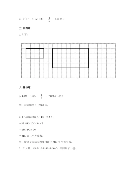 开封市顺河回族区六年级下册数学期末测试卷及参考答案.docx