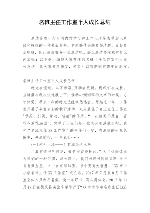 名班主任工作室个人成长总结.docx