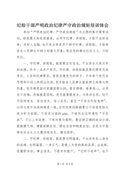 纪检干部严明政治纪律严守政治规矩培训体会 (2).docx