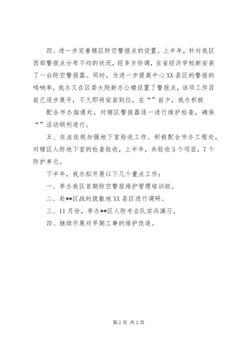 人防办某年上半年工作要点总结.docx