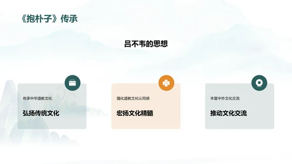 蓝色插画复古国风抱朴子构建道教神仙理论体系的巨著培训课件PPT模板