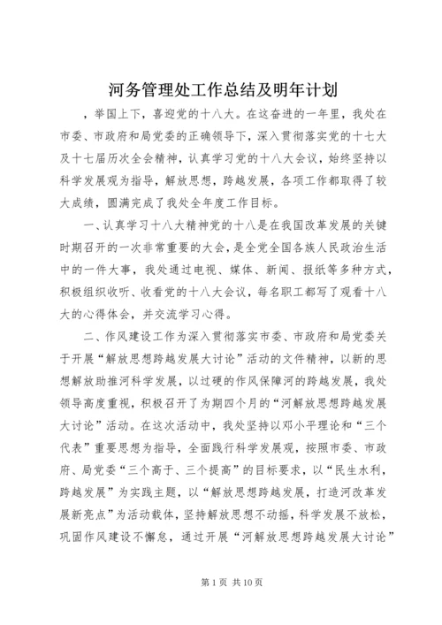 河务管理处工作总结及明年计划.docx