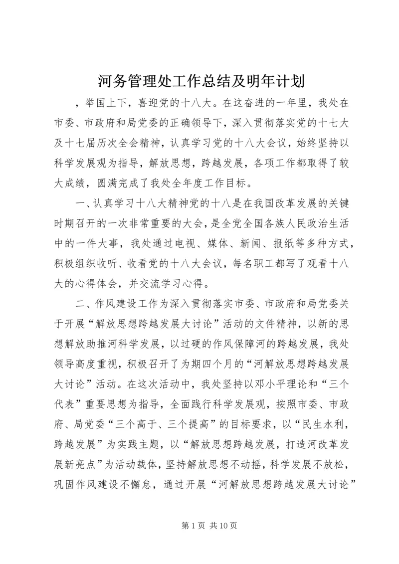 河务管理处工作总结及明年计划.docx