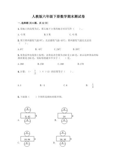 人教版六年级下册数学期末测试卷丨精品(能力提升)-(2).docx