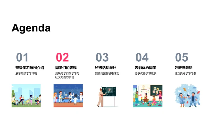 班级学习生活报告PPT模板