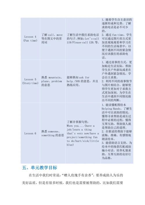 Unit 4 Asking for Help Lesson 3 大单元设计