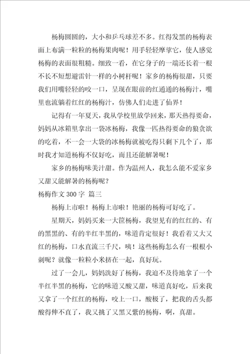 杨梅作文300字优秀3篇