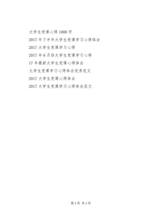 精选大学生党课学习心得体会1500字.docx