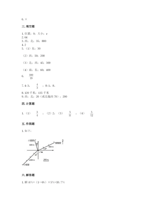 小学数学六年级上册期末考试试卷及参考答案（最新）.docx