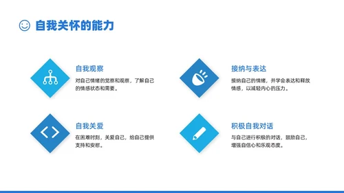 蓝色商务实拍风格调节情绪主题班会PPT课件