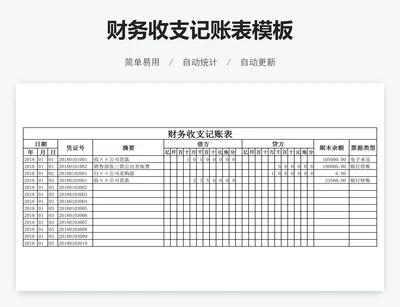 财务收支记账表模板