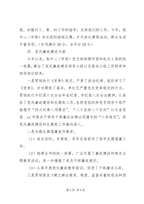 市人才市场党支部党建工作目标管理责任制执行情况汇报.docx