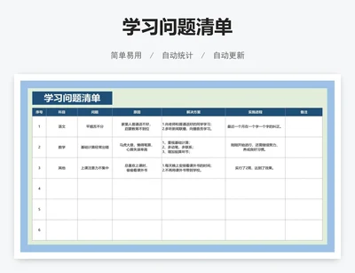 学习问题清单