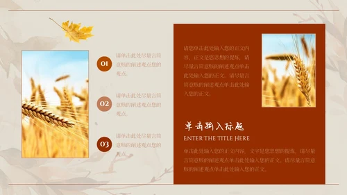 火红秋天唯美小清新文艺风风吹落叶通用PPT模板你好秋天