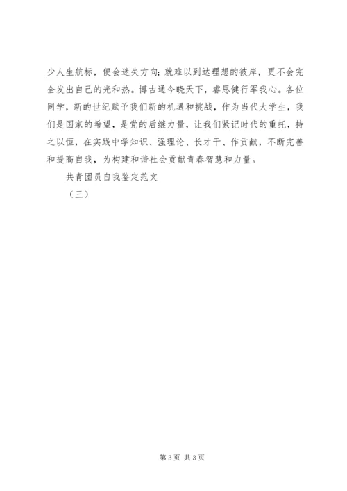 共青团员自我鉴定范文（三）.docx