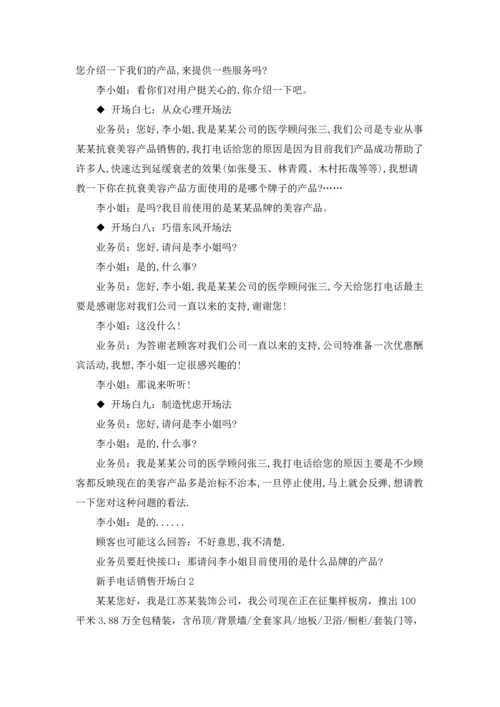 新手电话销售开场白(12篇).docx