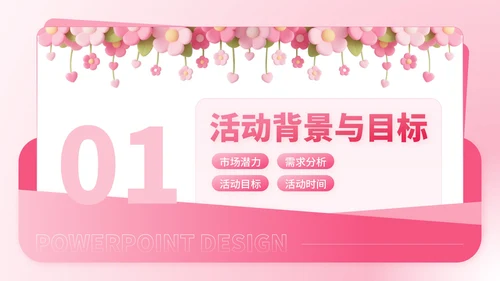 粉色卡通母亲节促销活动方案PPT模板