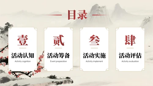 棕红色中国风关于中医体验研学活动PPT模板