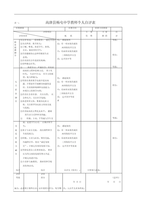 教师综合评价方案