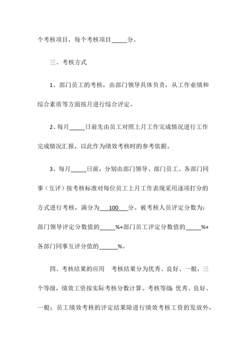 人力资源部绩效考核方案.docx