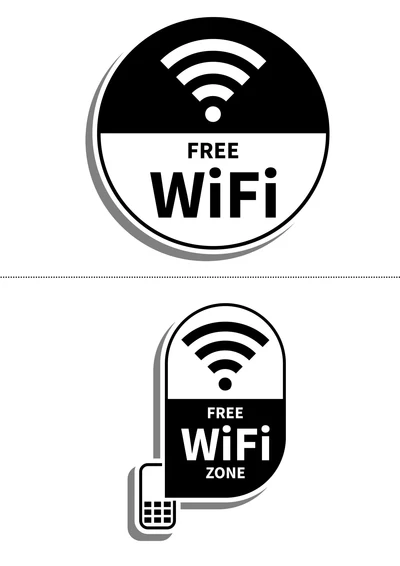 黑色WIFI提示牌(A4打印)