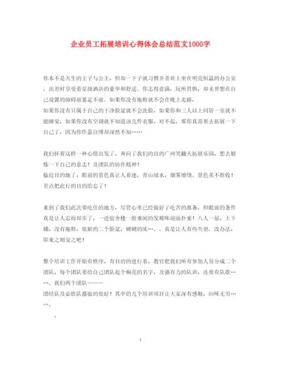 精编企业员工拓展培训心得体会总结范文1000字.docx