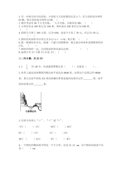 沪教版六年级数学下学期期末测试题附完整答案（夺冠）.docx