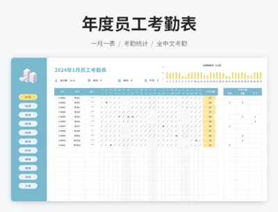 年度员工考勤表