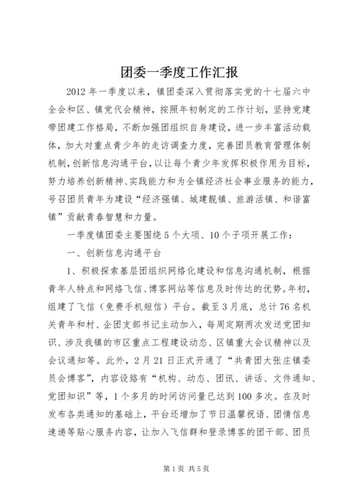 团委一季度工作汇报.docx