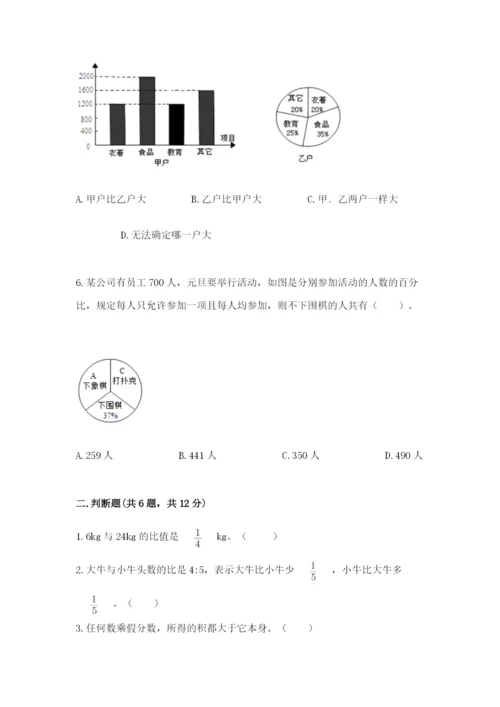 2022六年级上册数学期末考试试卷带答案（轻巧夺冠）.docx