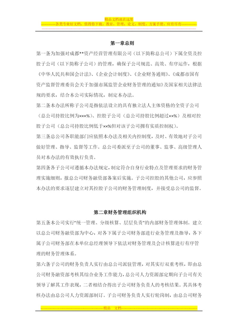 子公司财务管理办法.docx