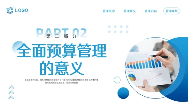 蓝色简约全面预算管理PPT模板宣传PPT动态PPT