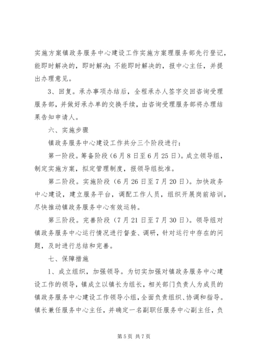 镇政务服务中心建设工作实施方案.docx