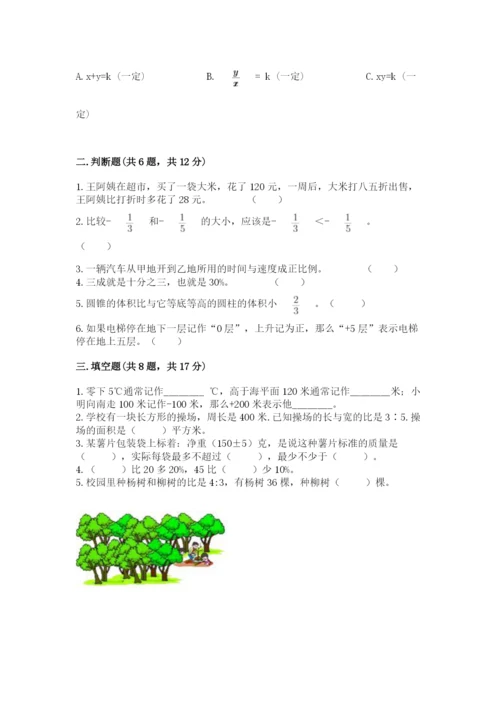 小学六年级下册数学期末卷及完整答案【精选题】.docx