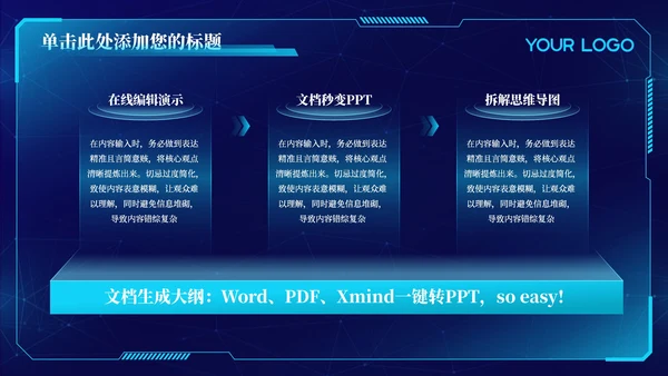 蓝色科技风智能未来科技发展202X年度科技趋势年终总结PPT模板