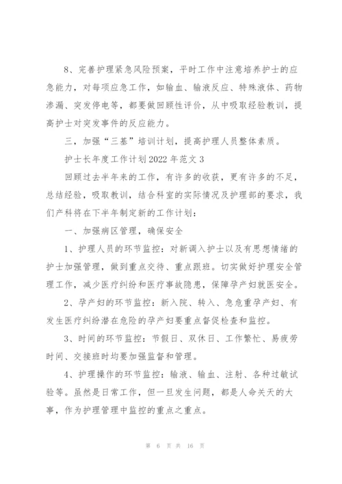 护士长年度工作计划2022年范文5篇.docx