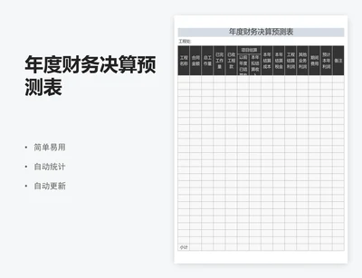 年度财务决算预测表