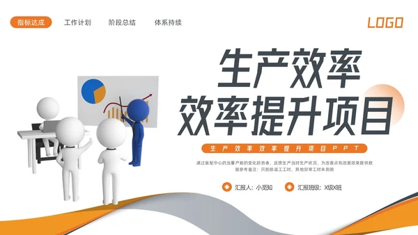 橙色简约生产效率效率提升项目PPT模板宣传PPT动态PPT精益精益生产
