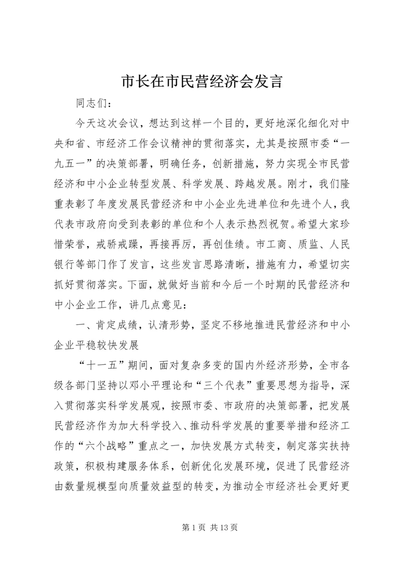 市长在市民营经济会发言.docx