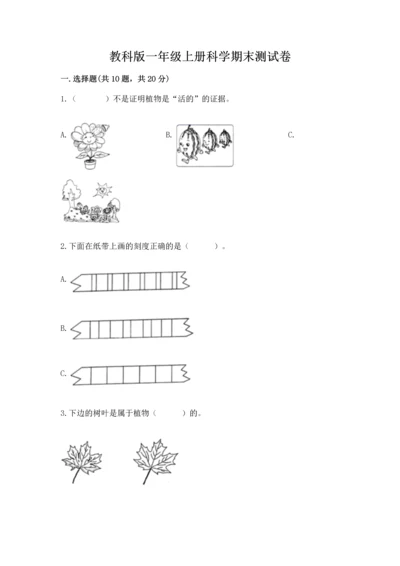 教科版一年级上册科学期末测试卷附答案【培优a卷】.docx