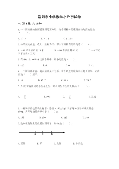 洛阳市小学数学小升初试卷带答案（名师推荐）.docx