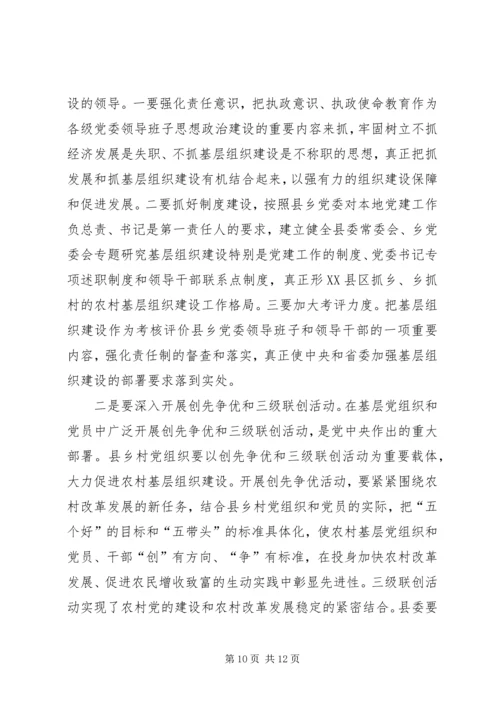 在全省农村基层组织建设现场会上的讲话.docx