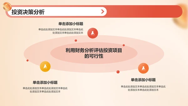 橙色3D风财务分析报告PPT模板